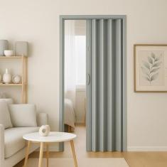 Porta Sanfonada Pvc 0,60x2,10 Multilit cinza - Plasflex