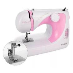 Máquina de Costura Elgin Futura 14 Pontos Jx-2040 Rosa C/ Pedal + Aces
