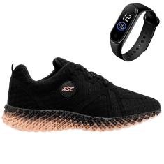 Tênis Esporte Feminino e Masculino Tecido Tramado Para Academia Corrida + Relógio Led Digital-Unissex