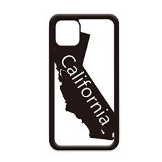 Capa com contorno do mapa da Califórnia dos Estados Unidos para iPhone 12 Pro Max para Apple Mini Mobile Case