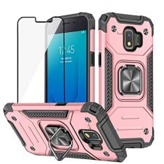 Asuwish Capa compatível com Samsung Galaxy J2 Pure Core J 2 Dash 2J Shine e protetor de tela de vidro temperado, suporte de anel de celular com suporte, capas de telefone para J2Core J2Dash J2Pure