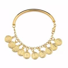 Pulseira Religiosa 10 Mandamentos Folheada A Ouro 18k - Milena Folhead