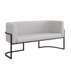 Sofá 2 Lugares Veludo Moderno Base Metal Black – Balaqui Cor:bege Bege