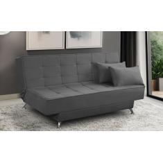 Sofá Cama 3 lugares 1,80m Diana Suede Cinza Adonai Estofados