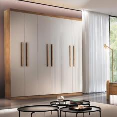 Guarda-Roupa Casal 6 Portas 2 Gavetas MDF Dinamarca - Siena Móveis
