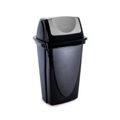 Lixeira Ecoblack 14L Preta Basculante - PLASUTIL