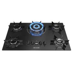 Cooktop a Gás Mueller MCG5BC 5B Mesa de Vidro Tripla Chama Bivolt-PTO