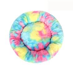 Cama de cachorro calmante para cães pequenos – Cama de cachorro pequena lavável com donut, cama de gato de pelúcia macia redonda anti-ansiedade, serve para toPets, diâmetro: 43 cm