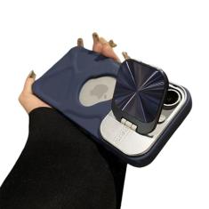 Capa para iphone 12pro max luxo macio oco à prova de choque magnético pára-choques capa traseira, azul, para iphone 12pro max