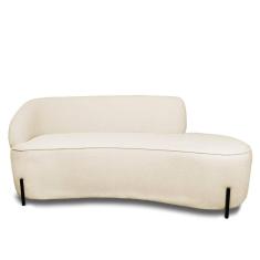 Sofá 2 Lugares Orgânico 140cm Pé Ferro Pto Morgan Bouclê L01 - D`rossi Cor Bege