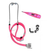 Kit Estetoscópio Duplo Rappaport + Termometro Pink - GTECH