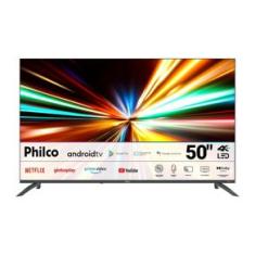 Smart TV 50” 4K LED Philco P50EAA UHD Android TV Chromecast Borda Infinita