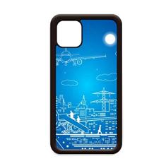 Capa Metropolis City Aircraft Cloud Landscape para iPhone 12 Pro Max para Apple Mini Mobile Case