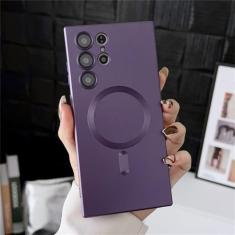 Capa magnética de silicone para celular, para samsung s20 s21 fe s22 s23 ultra note 20 10 plus, à prova de choque, proteção para câmera, roxo, para note 20