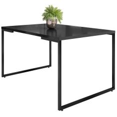 Mesa De Jantar 4 Lugares Retangular 136 Cm Preto Fosco