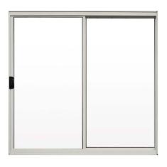 Janela de Alumínio Branco Vitro de Correr 2 Folhas Sem Grade Hale Esqu