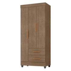 Guarda Roupa Solteiro Lite 3 Portas Carvalho Oak - Móveis Leão