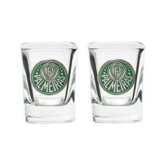 Jogo Com 2 Copos De Vidro Para Shot 70ml - Palmeiras - Mileno
