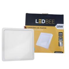 Plafon LED sobrepor quadrado 18w branca LEDBee