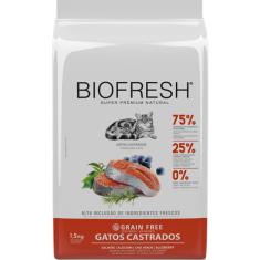 Ração Seca Biofresh Salmão, Alecrim, Chá Verde e Blueberry para Gatos Castrados - 1,5 Kg