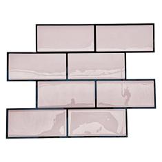 Pastilha Adesiva Resinada Metrô Tule Kit 1m² Rejunte Preto