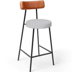 Banqueta Baixa Bar Cozinha Sala De Jantar Milão L02 material sintético