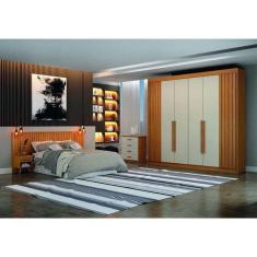 Guarda Roupa Casal 6 Portas 6 Gavetas - São Carlos-Cinamomo/Off White - Leifer Móveis