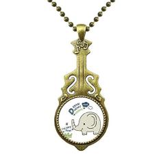 DIYthinker Dream Cloud Colar com elefante cinza animal antigo joia musical pingente de guitarra