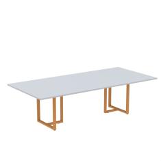 Mesa de Reunião Retangular 200x90cm Mr2000p25tub Cinza/Laranja