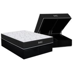 Conjunto Box Baú Queen: Colchão Espuma Orthoflex D45 Bari + Base Crc Suede Black(158x198)