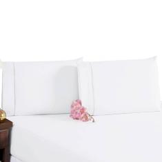 Jogo De Lençol Casal Padrão Percal 200 Fios 100% Algodão 3 Peças - Branco