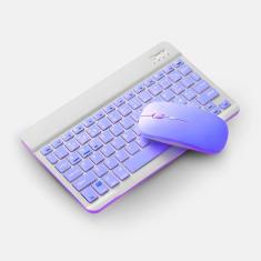 Teclado Sem Fio Bluetooth Recarregável Com Mouse - Roxo