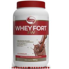 Whey Fort Whey Protein 3W Concentrado, Isolado e Hidrolisado Vitafor Pote 900g Sabores-Unissex