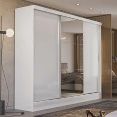 Guarda Roupa Casal 3 Portas 4 Gavetas Plata