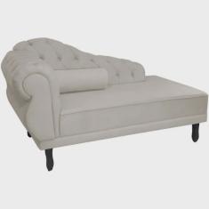 Sofá Chesterfield Elisabeth Divã 1,43m- Suede Bege / decoração, sala, consultório, psicólogo