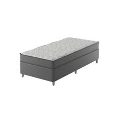 Cama Box Solteiro D45 Of 0,88x188x0,45 Cinza/Branco