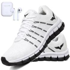 Tênis Corrida Masculino Academia Caminhada Esporte + Fone Ouvido-Masculino