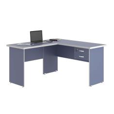 Mesa Em L Com Gaveteiro Carper Azul