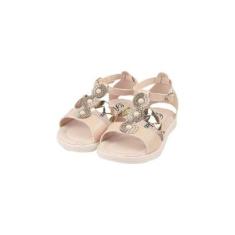 Sandália Infantil Menina Salomé Pérolas e Strass Marfim-Feminino