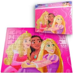 Quebra Cabeça Princesas Disney Cinderela Bela Moana 63 Peças, Rapunzel