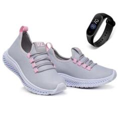 Tênis Feminino Dahazzi Caminhada Academia Leve Conforto + Relógio K001-Feminino