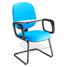 Cadeira Universitária Com Prancheta Para Escolas Linha Uno Azul