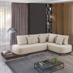 Sofá de Canto 4 Lugares com Almofadas Decorativas Paris 2320 - Estofar