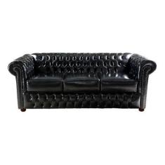 Sofá 3 Lugares Victório Barbearia Capitonê - Novo Encanto