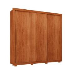 Guarda Roupa Casal Panamá 3 Portas 4 Gavetas Com Pés Salleto, Cinamomo