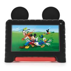 Tablet Multi Mickey 7" 4GB RAM 64GB - NB413, 64GB, Preto e Vermelho