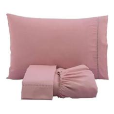 Jogo De Cama King 3 peças 400 Fios Macio Confortavel Para Cama Box Cha