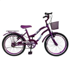 Bicicleta Infantil Aro 20 Menina Freio V Brake Aro Aero Lubrificada E Revisada Com Cestinha-Feminino