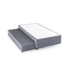 Base Box Solteiro com Colchão Auxiliar de Mola 88x188x28cm Seattle Cinza