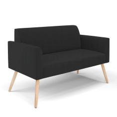 Sofá Namoradeira Pés Palito Natural Marisa Veludo D03 - D\`rossi Cor Preto